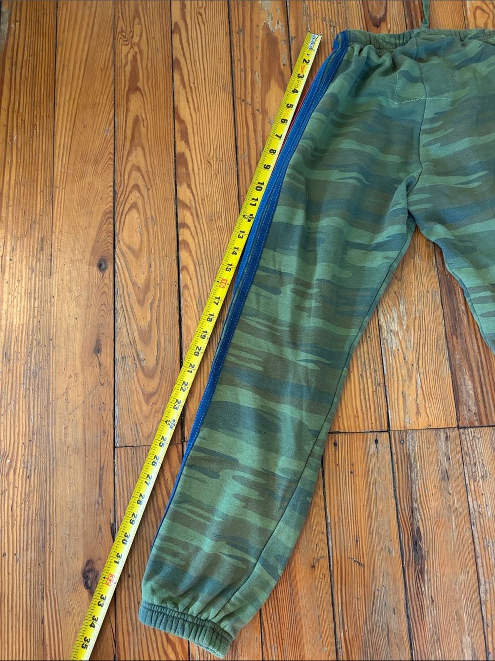 Aviator Nation Olive Green Camo Joggers with Rainbow Stripe - Picture 6 of 6